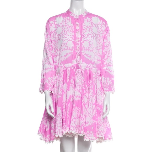 Juliet Dunn Printed Mini Shirt Dress L or 3 - Picture 4 of 4